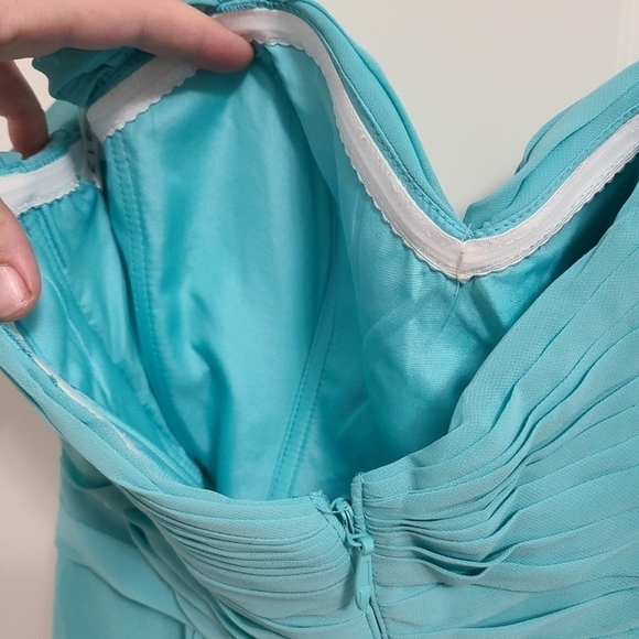 NEW AZAZIE Millie Spa Teal Chiffon Bridesmaid Dress Size A8 NWT - Picture 11 of 11